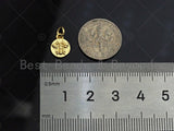 Gold Embossment Insect On Round Coin Charms, Dainty Charms