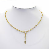 Thin Paperclip Drop Chain Necklace, sku#CL14N