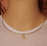 Gold Silver Choker Necklace, Sku#B230