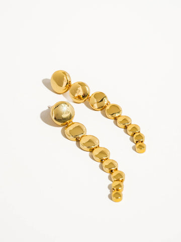 Pallas Gold Round Drop Earring