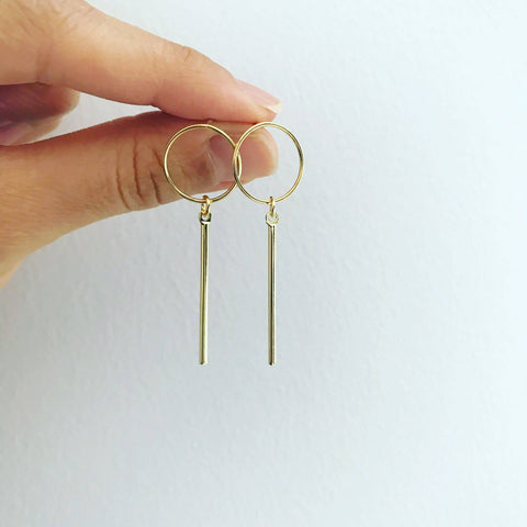 Hoop Bar Drop Earrings