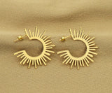 Gold Sunshine Latch Back Closure Earrings, Sku#ZX58