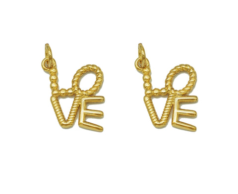 Gold Love Charm, Sku#L662