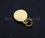 Gold Embossment Insect On Round Coin Charms, Dainty Charms