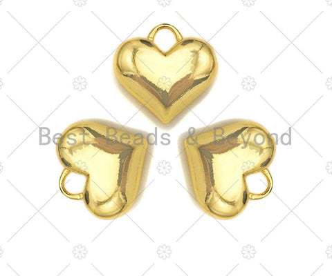 Plain Gold Puffy Heart Shape Charm/Pendant, Heart Shape Char