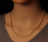 Thin Gold Finished Box Chain Necklace