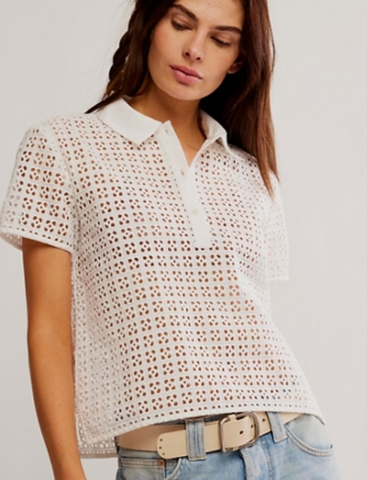 Free People Anna Eyelet Top