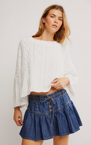 Free People Roselle Denim Mini Skirt