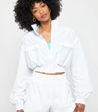 Spiritual Gangster Bridgette Hybrid Crop Zip Jacket