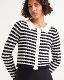 Striped Collared Cardigan