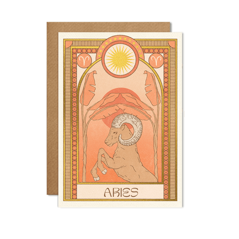 Aries Zodiac Card