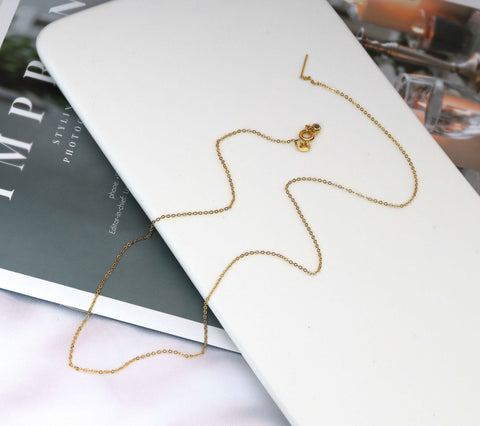 18K Gold Dainty Tracy Link Chain Necklace