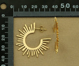 Gold Sunshine Latch Back Closure Earrings, Sku#ZX58