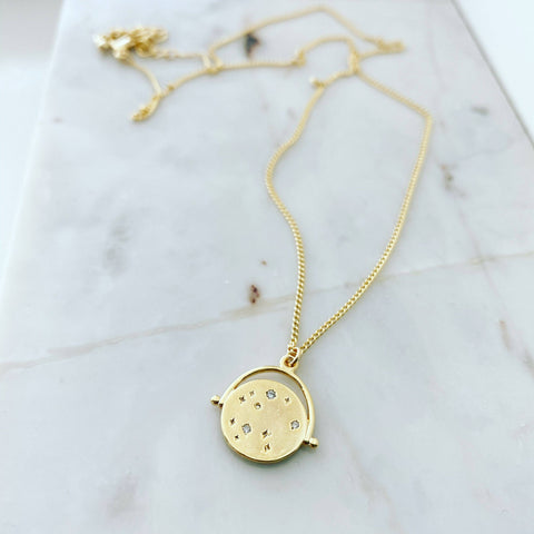 Vintage Stargazing Coin Necklace